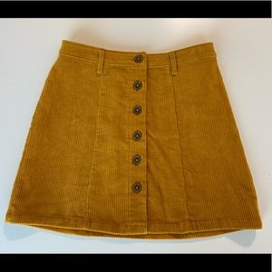 Forever 21 Mustard Button Down Skirt